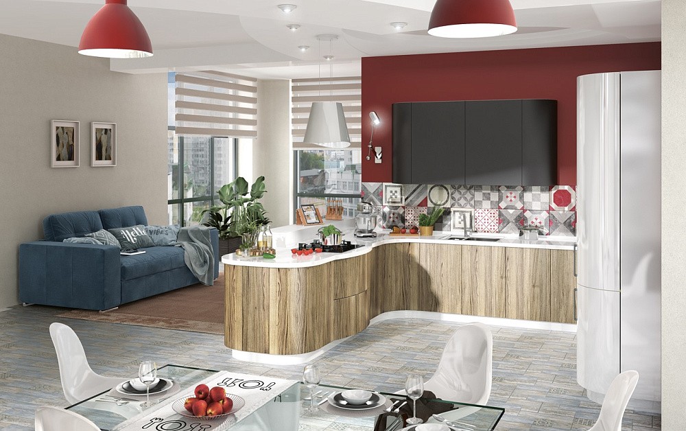 Кухня Эмма с радиусными элементами