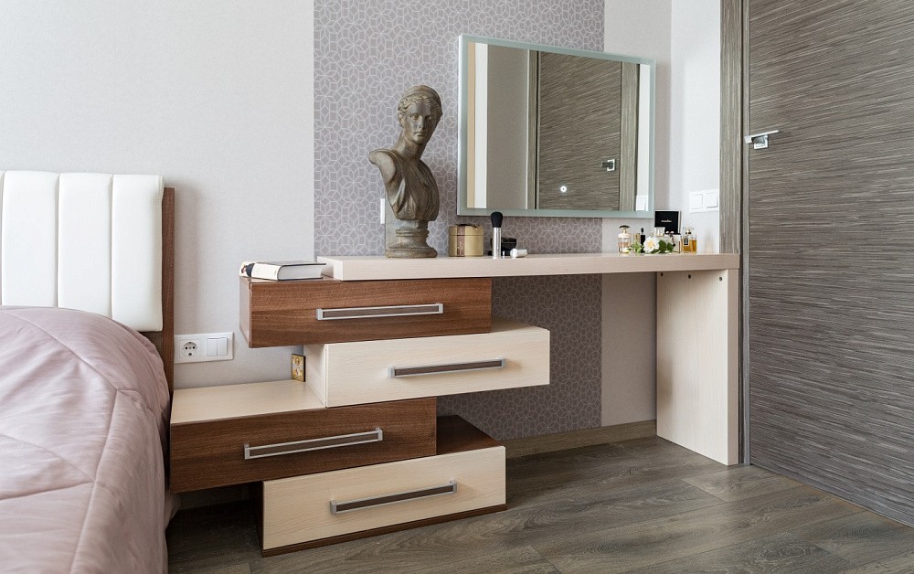 Гостиная и спальня в светлых тонах