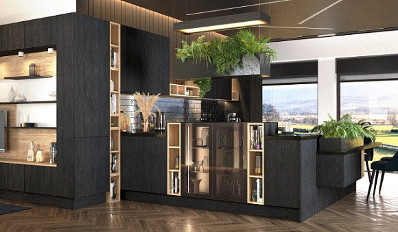 Кухни черно-белого цвета