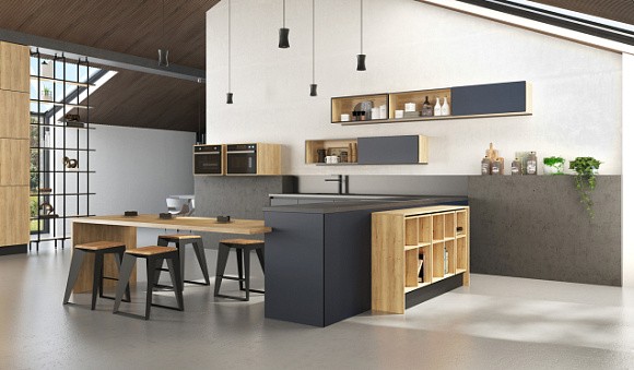 Кухня-столовая в частном доме. Классификация кухонь. Купить кухню углового дизайна или любой другой конфигурации с дальнейшим обустройством. 