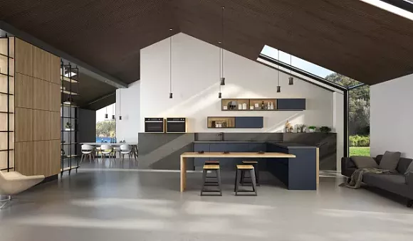 Синяя кухня в Санкт-Петербурге