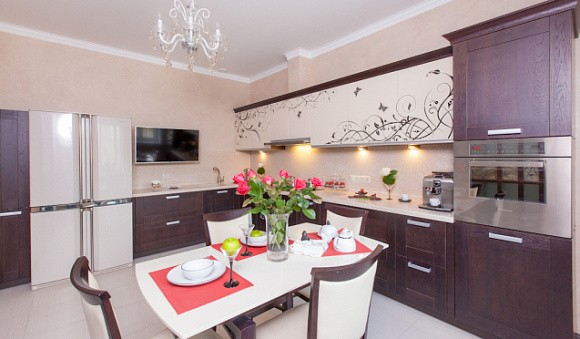 Фотопечать на фасадах кухни