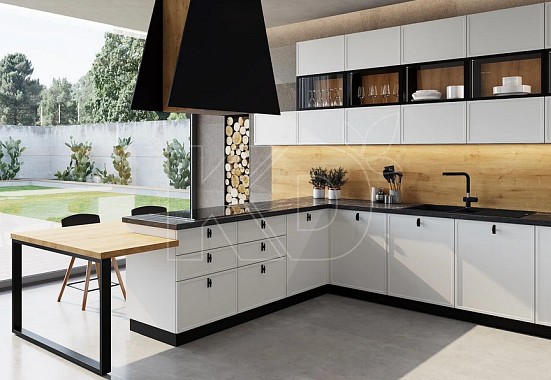 Белая кухня в стиле Модерн