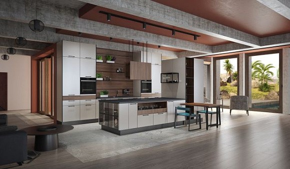 Дизайн кухни-столовой-гостиной