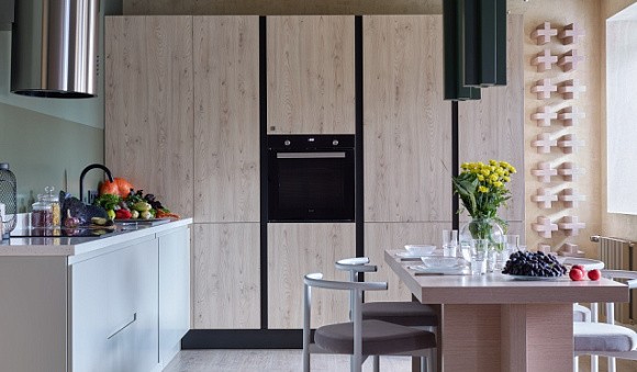 Бежевая кухня в Твери