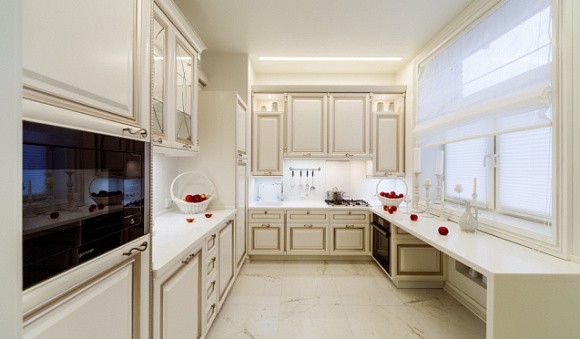 Бежевая кухня в Клину