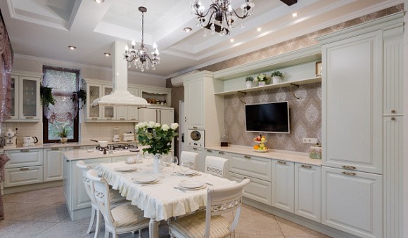 Бежевая кухня в Клину