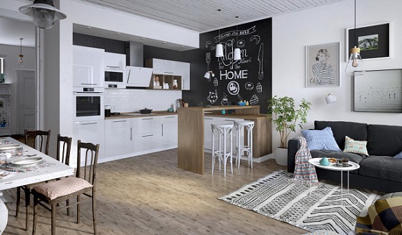 Кухонный гарнитур для маленького помещения должен быть тщательно спланирован и продуман до мелочей. Дизайн интерьера малогабаритной кухни.