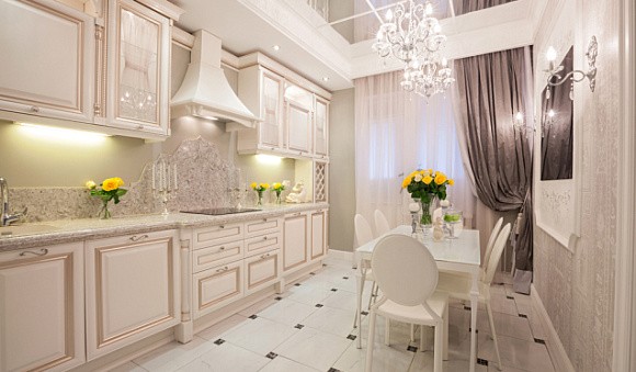 Бежевая кухня в Клину