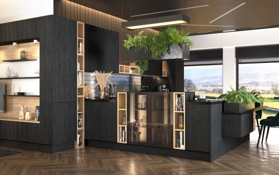 Ультрамодная черная кухня